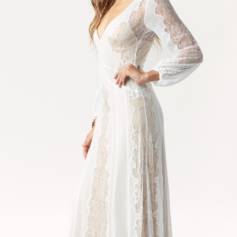 STONE COLD FOX VERMONT LACE WHITE DRESS GOWN